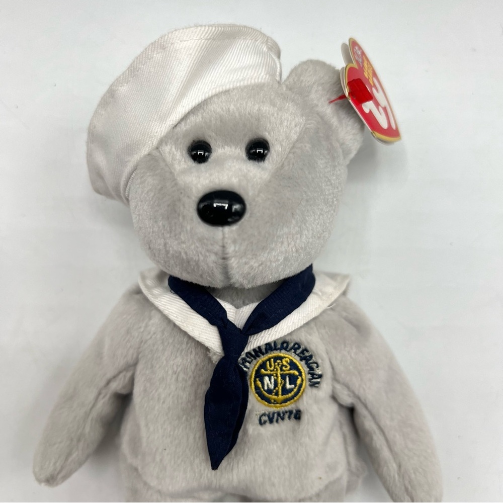 Ty Beanie Babies Collection Ronnie USS Ronald Reagan Bear Beanie Baby Plush - Picture 14 of 16